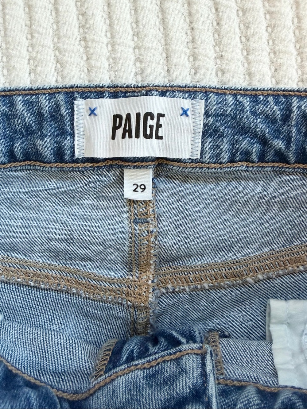 Paige Leenah Ankle High Rise Jean in Medium Henna Wash with Raw Hem - Picture 6 of 10
